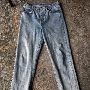 Old Navy Extra High-Rise Sky-Hi Straight Button Fly Jeans Womens 12 Tall